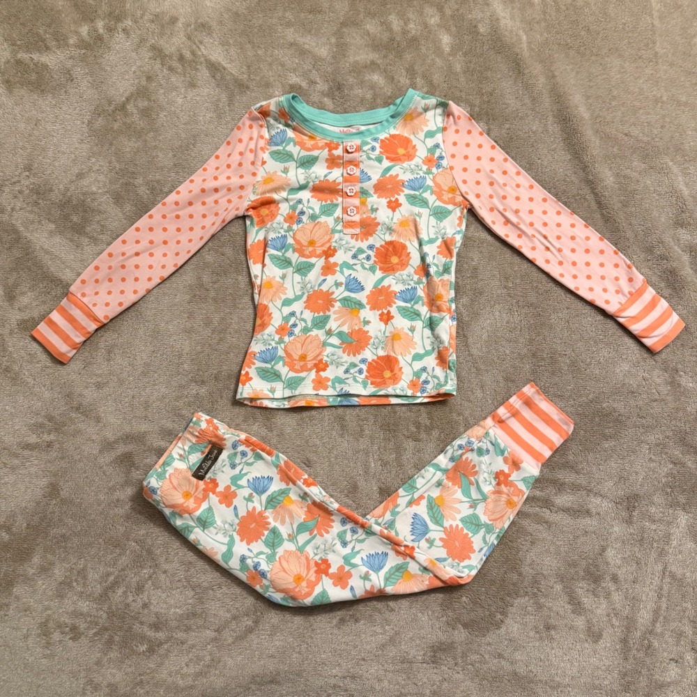 Matilda Jane Dream Chasers Floral Polka Dot Pajama Set Kids Size 4
